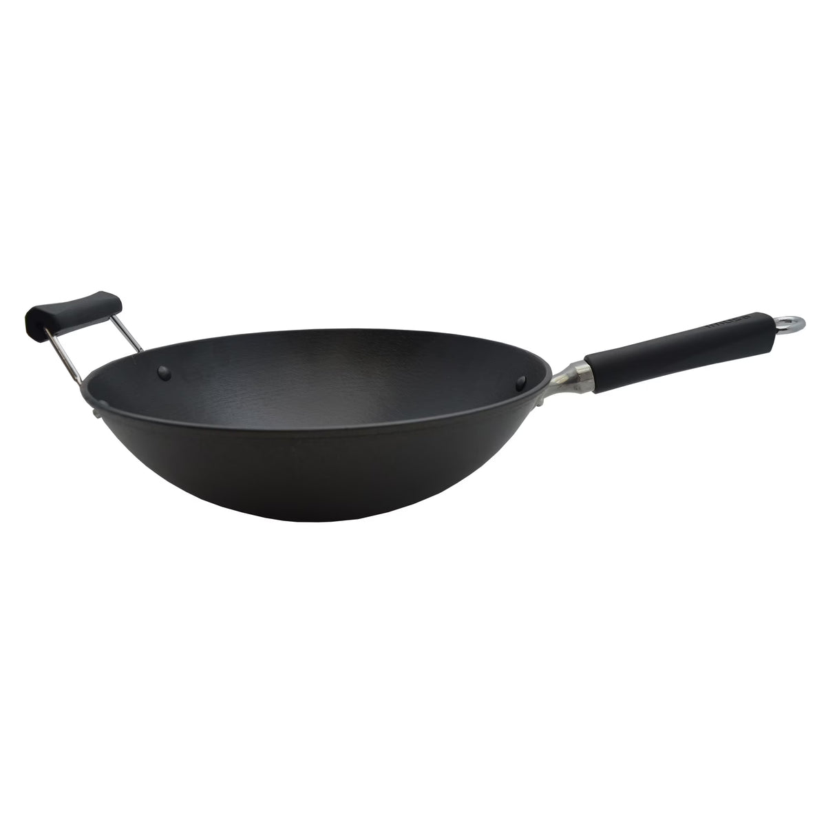 14-inch Light Cast Iron Preseasoned Wok with Cool Touch Handles