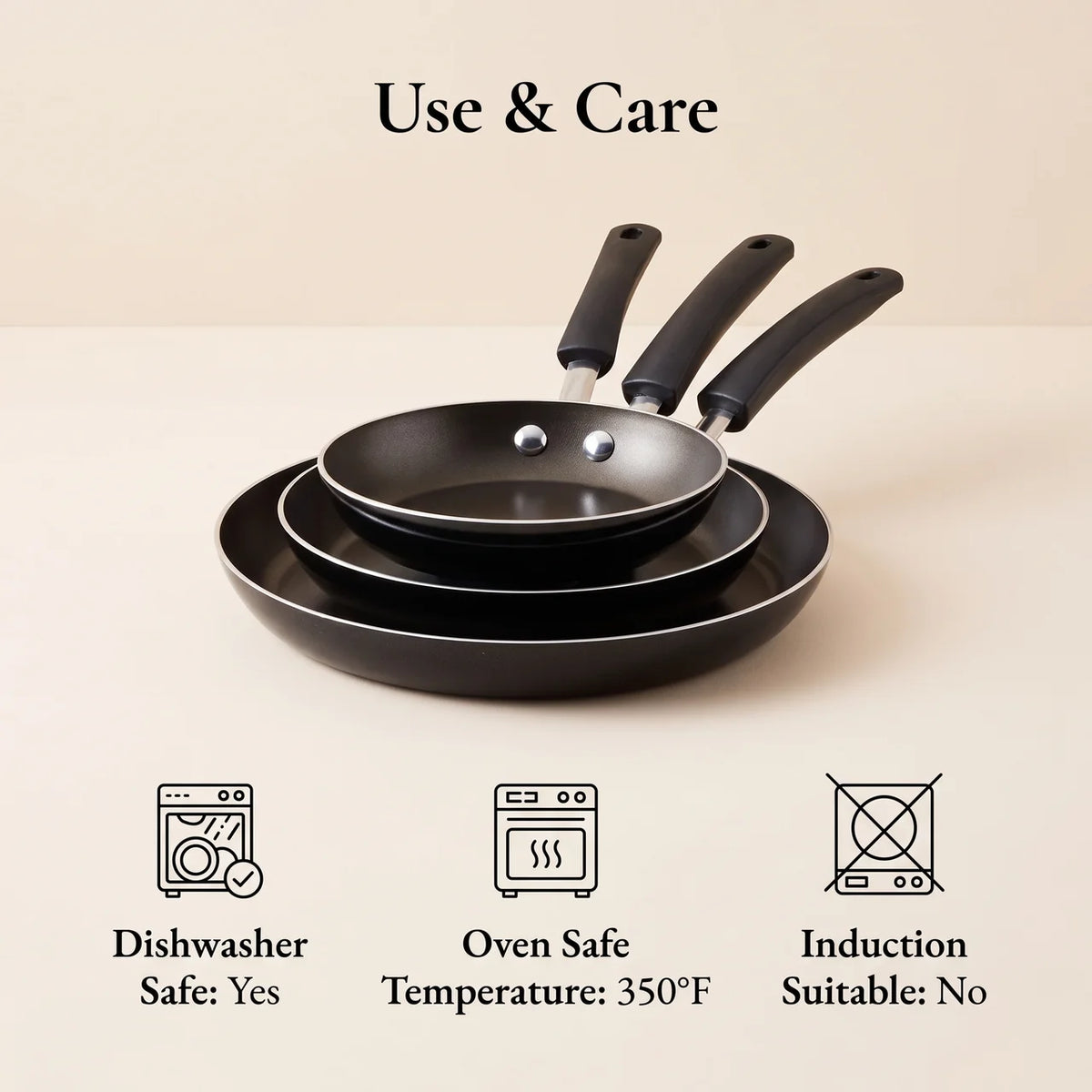 3-Piece Nonstick Frying Pan Set