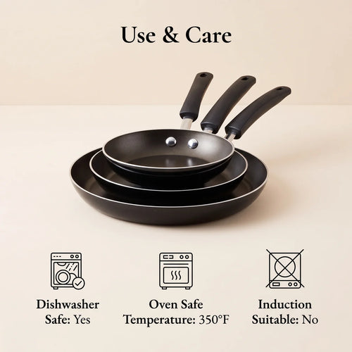3-Piece Nonstick Frying Pan Set
