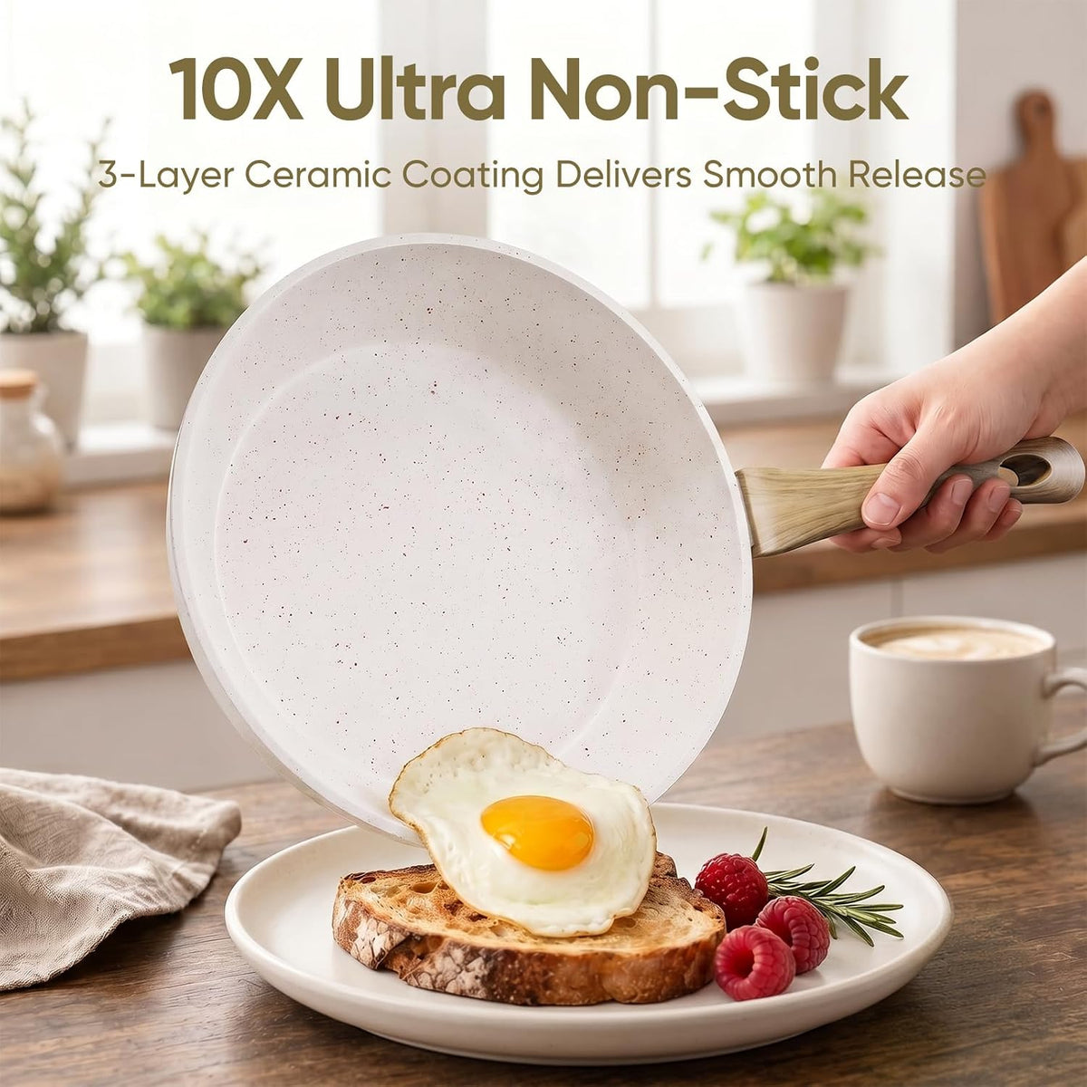 37Pcs Pots and Pans Set Non Stick,Ceramic Cookware Set