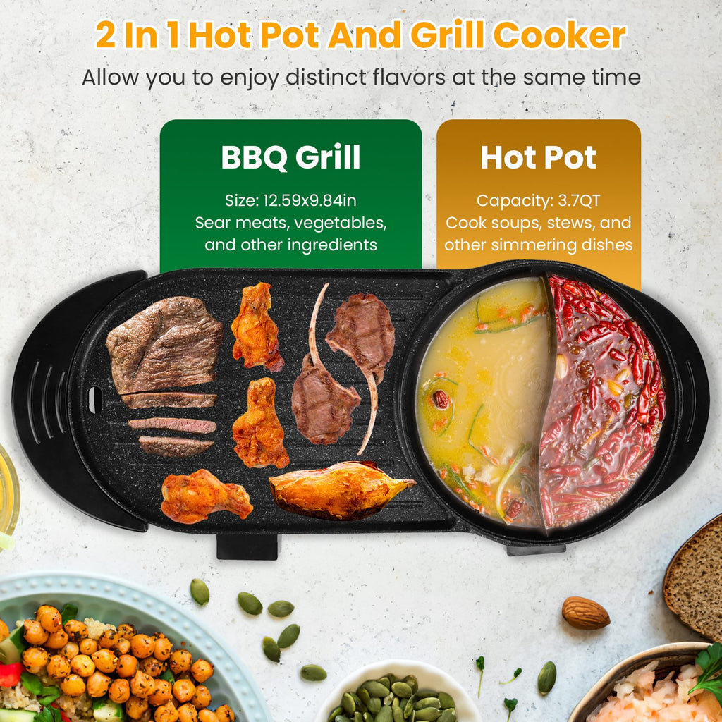 Electric Hot Pot Electric with Grill