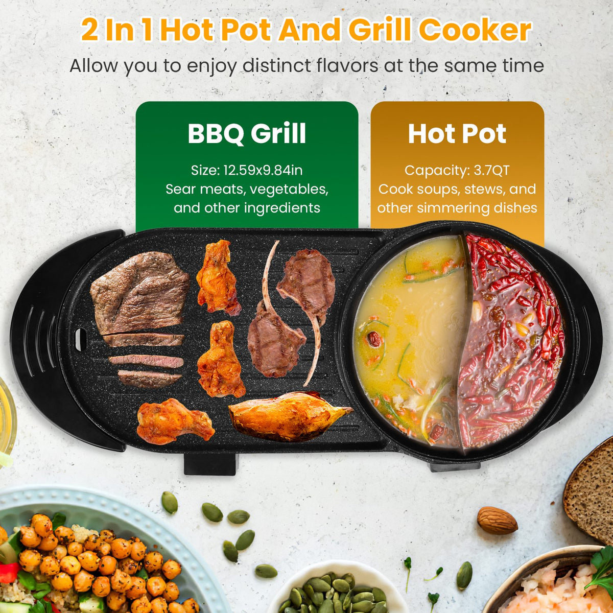 Electric Hot Pot Electric with Grill