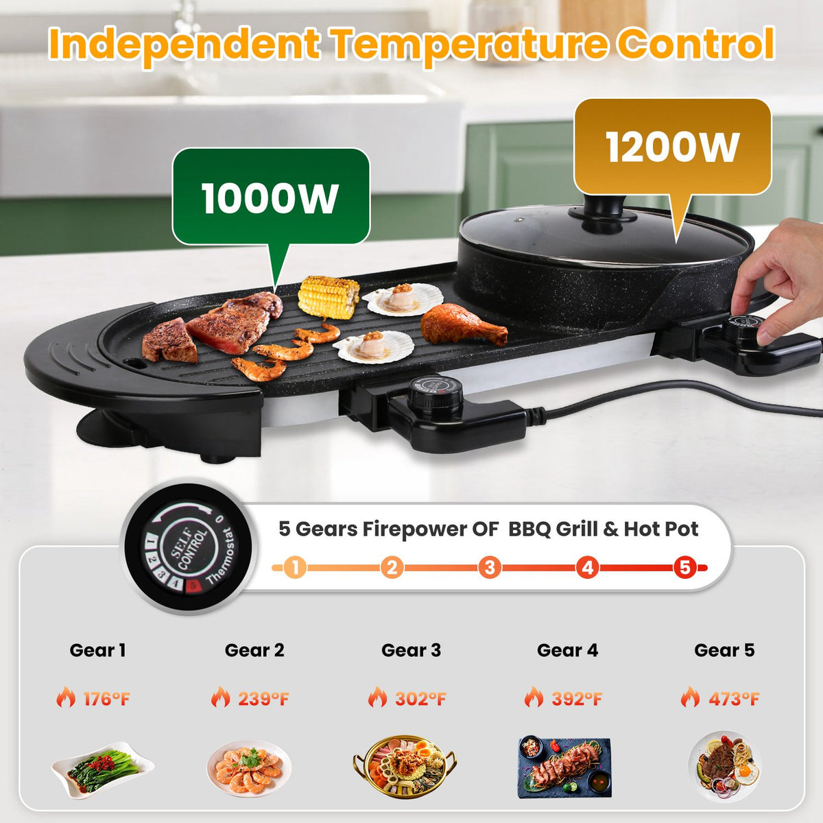 Electric Hot Pot Electric with Grill