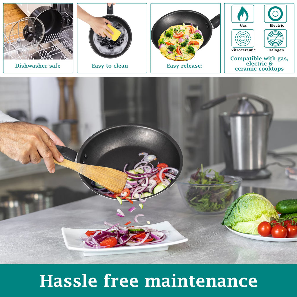 4 Pcs Nonstick Aluminum Cookware Set